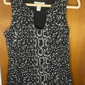 WHBM Black and White Sleeveless Top